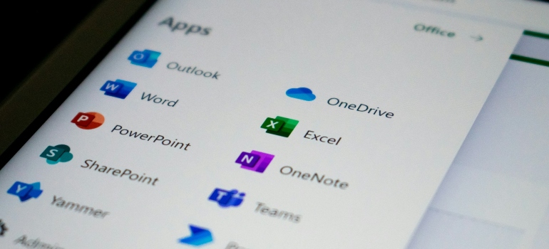 MS office icons on a smartphone