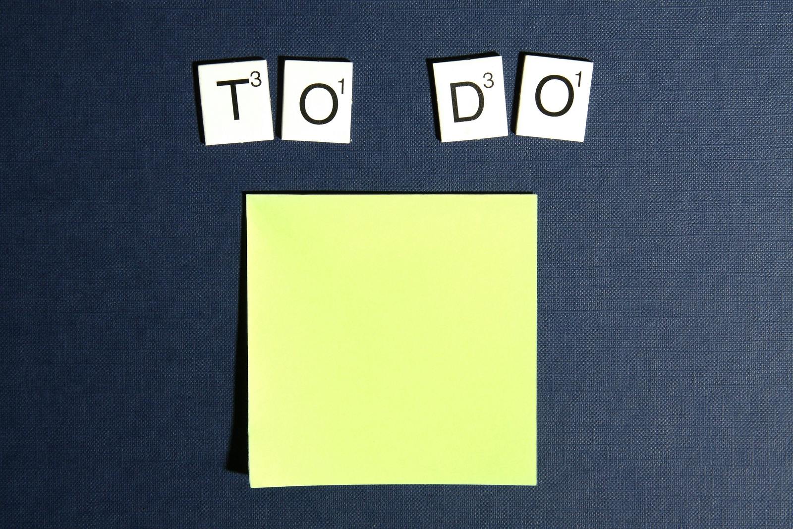 A piece of paper with "TO DO" written on it.