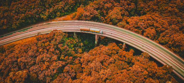 truck on the road 