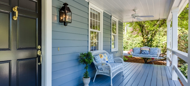 Porch in front of a home 