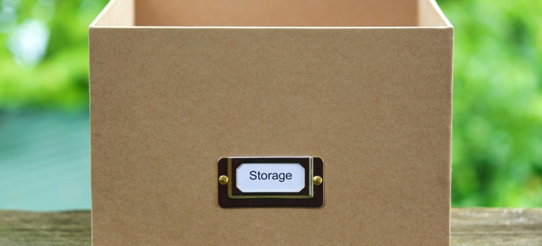 a box labelled storage 