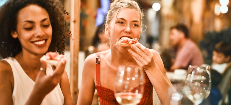 Woman Eating Bruschetta