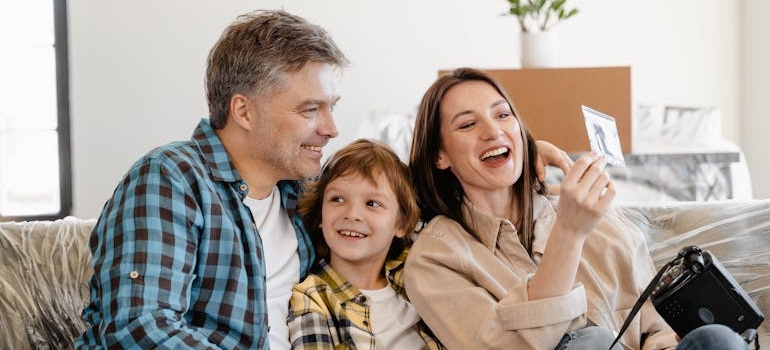 a happy family talking about living in Kennesaw