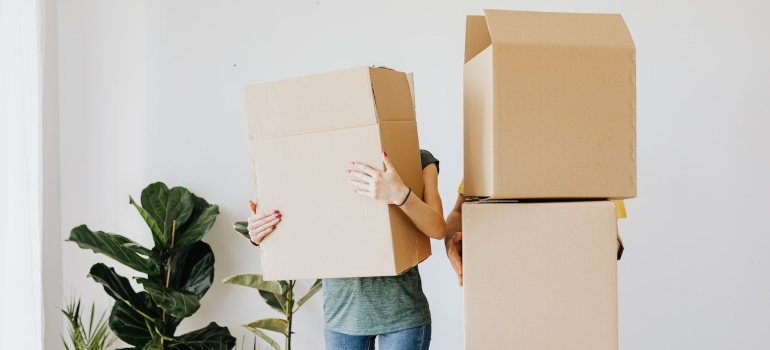 a person having a box on the head