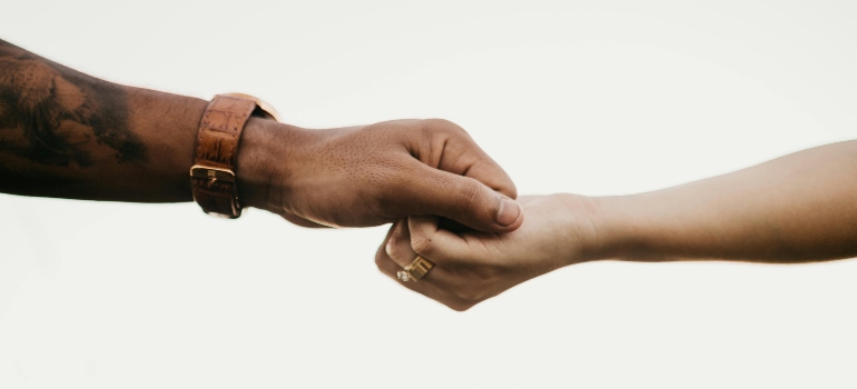 holding hands