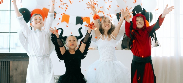A family celebrating Halloween in Atlanta