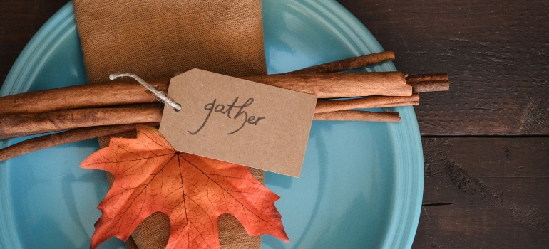 gratitude written on a cardboard decoration 